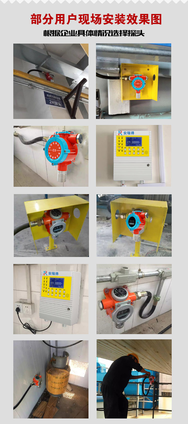 可燃气体报警器安装效果图